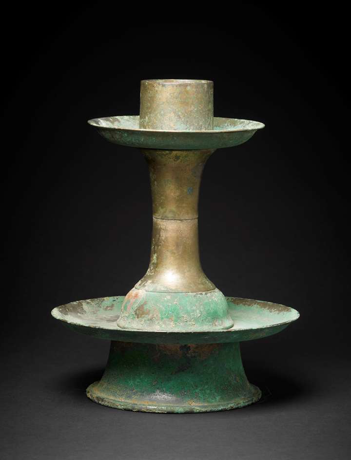 Gilt Bronze Candlestick Tang Dynasty